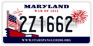 2Z1662 license plate in Maryland