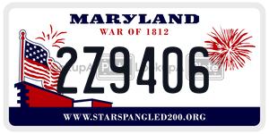 2Z9406 license plate in Maryland
