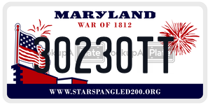 30230TT license plate in Maryland