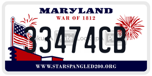 33474CB  license plate in MD