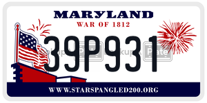 39P931 license plate in Maryland