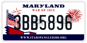 3BB5896 license plate in Maryland