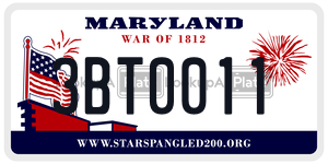 3BT0011  license plate in MD
