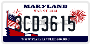 3CD3615 license plate in Maryland