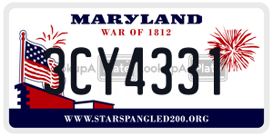 3CY4331 license plate in Maryland