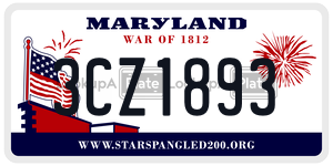3CZ1893 license plate in Maryland