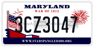 3CZ3047 license plate in Maryland
