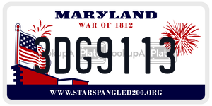 3DG9113 license plate in Maryland