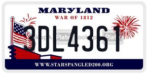 3DL4361 license plate in Maryland