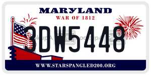 3DW5448 license plate in Maryland