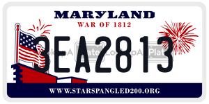 3EA2813 license plate in Maryland