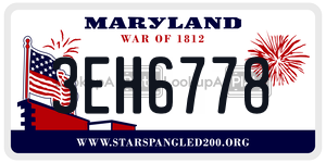 3EH6778 license plate in Maryland