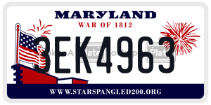 3EK4963 license plate in Maryland