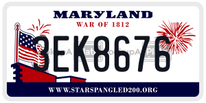 3EK8676 license plate in Maryland