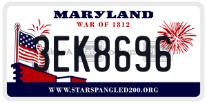 3EK8696 license plate in Maryland