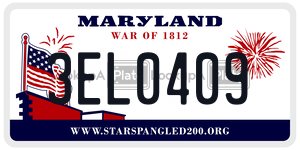3EL0409 license plate in Maryland