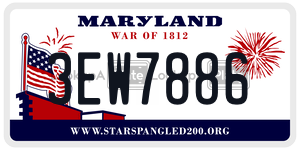 3EW7886 license plate in Maryland