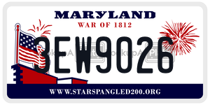 3EW9026  license plate in MD