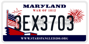 3EX3703 license plate in Maryland
