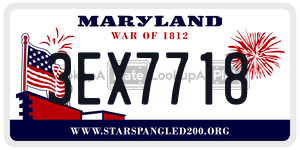 3EX7718 license plate in Maryland