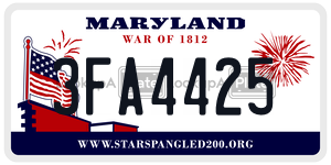 3FA4425 license plate in Maryland