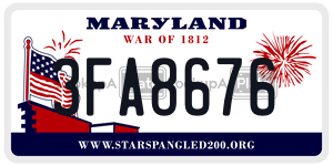 3FA8676 license plate in Maryland