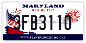 3FB3110 license plate in Maryland