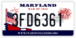 3FD6361 license plate in Maryland