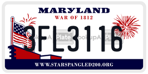 3FL3116 license plate in Maryland