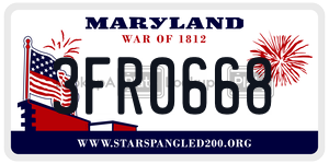 3FR0668 license plate in Maryland