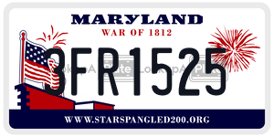 3FR1525 license plate in Maryland
