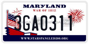 3GA0311 license plate in Maryland