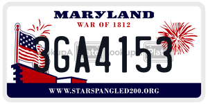 3GA4153 license plate in Maryland