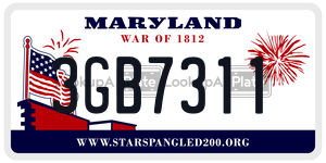 3GB7311 license plate in Maryland