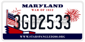 3GD2533 license plate in Maryland