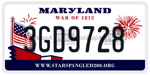 3GD9728 license plate in Maryland