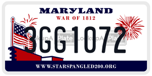 3GG1072  license plate in MD