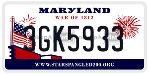 3GK5933  license plate in MD