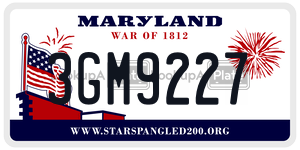 3GM9227 license plate in Maryland
