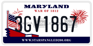 3GV1867  license plate in MD