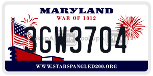 3GW3704  license plate in MD