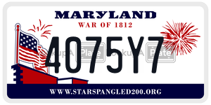 4075Y7 license plate in Maryland
