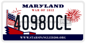 40980CL  license plate in MD