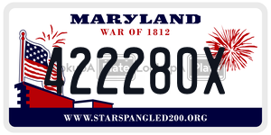 422280X license plate in Maryland