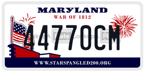 44770CM  license plate in MD