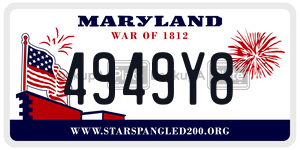 4949Y8 license plate in Maryland