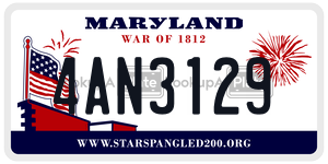 4AN3129 license plate in Maryland
