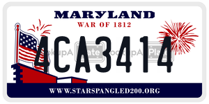 4CA3414 license plate in Maryland
