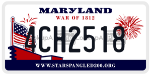 4CH2518 license plate in Maryland
