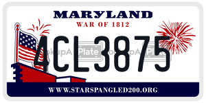 4CL3875  license plate in MD